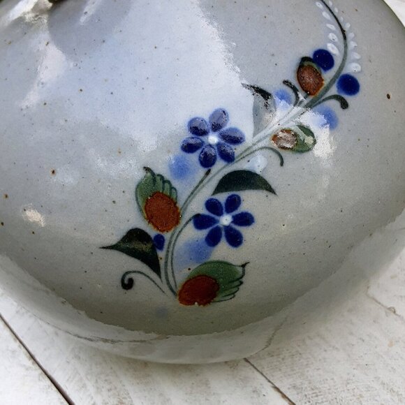 Tonala Mexico Mushroom Shape Water Jug - Hand Painted Mexican Folk Art - Picture 4 of 4